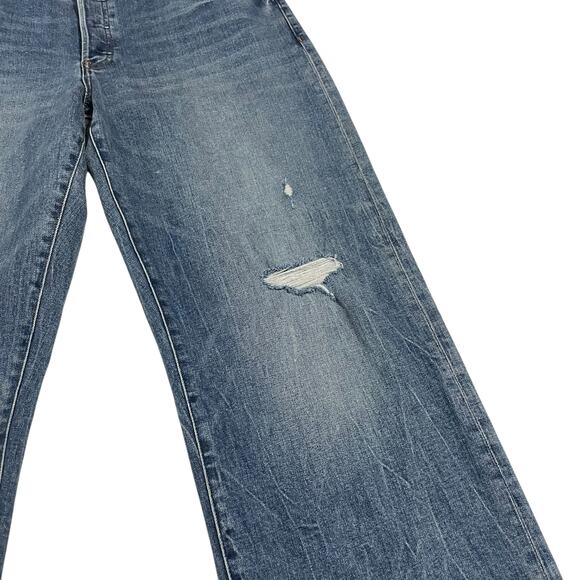 Express Conscious Edit Jeans Size 12 Long Relaxed Straight Low Rise Button Fly - Picture 7 of 16